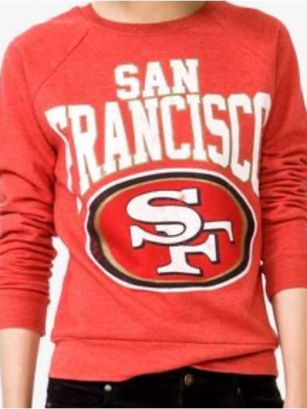 NFL Team Apparel SF 49ers Distressed Crewneck Sweatshirt Women’s S